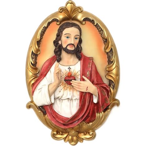 Wanddekor Heiligstes Herz Jesu, Symbol der Liebe B26.5 x T8 x H40.5 cm (1/5)