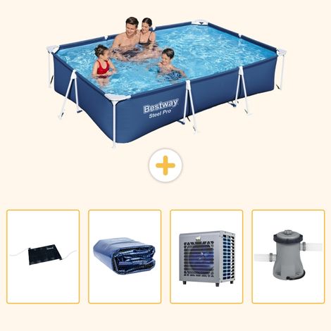 Bestway Bestway Steel Pro Rectangulaire - 300x201x66 cm - 5-pièces S42 (1/5)
