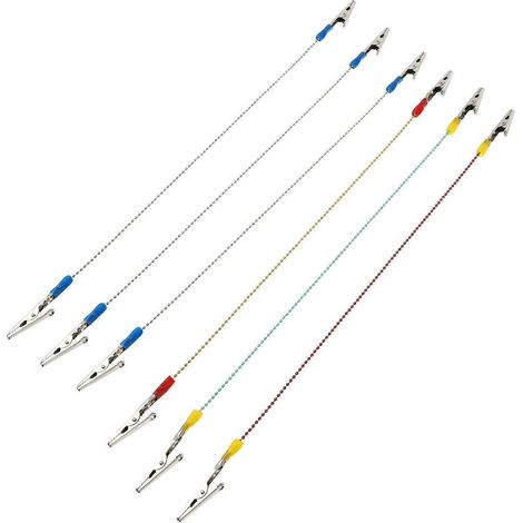 Lot de 6 cordons en silicone avec chaînette dentaire et pince métallique, pour serviettes dentaires et bavoirs, pour adultes et patients. Pince crocodile.-42.00X1.20X1.00CM (1/4)