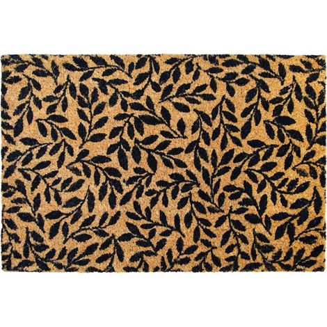 BRINDILLE - Paillasson en fibre de coco motif brindilles naturel et noir 60x40 (1/5)