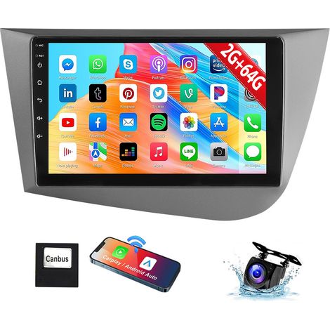 Autoradio 32/64 Go pour Seat Leon 1P1 (2005-2012) Android 15, CarPlay, GPS, Bluetooth, RDS - 4+64G CAM (1/5)