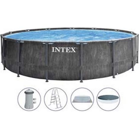 1PZ PISCINA "PRISMA FRAME GW" ROTONDA TEL. PORTANTE POMPA CM.457X122H