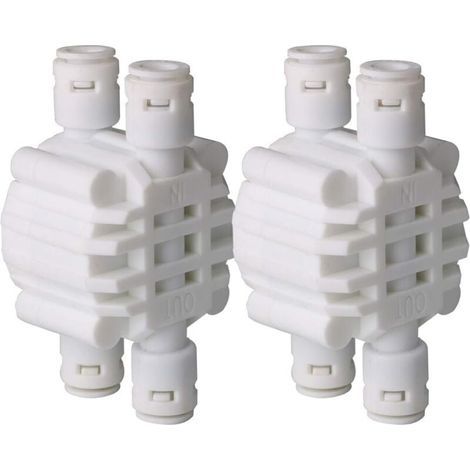 Stück 1/4 Zoll 4-Wege-Absperrventil mit automatischer Steckverbindung für Umkehrosmose-RO-Wasserfiltersystem (1/4)