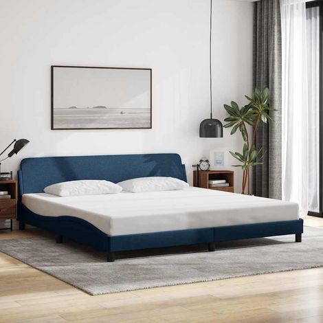 Bettgestell "Dover" Blau 200x200 cm Stoff