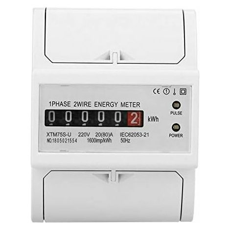 Green Mobility-Compteur de champ d'énergie électrique monophasé numérique multifonction 220V sur rail DIN 2 fils 4P (20(80)A) 1 pièce (1/5)
