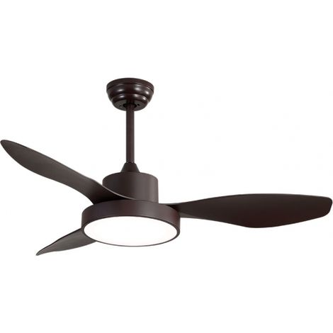 Ventilador de techo LED "Hayate" regulable con mando a distancia (48W 3CCT 4080lm) IP20 color marrón