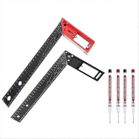 Équerre de charpentier de 30 cm (12 pouces), équerre en T, équerre à angle droit (1/4)