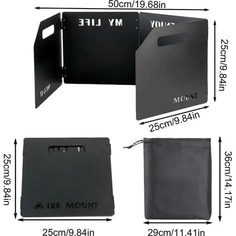 Pare-vent pliable pour réchaud de camping, protection contre le vent pour réchauds de pique-nique, réchauds à cassette et réchauds de cuisine portables. (1/5)