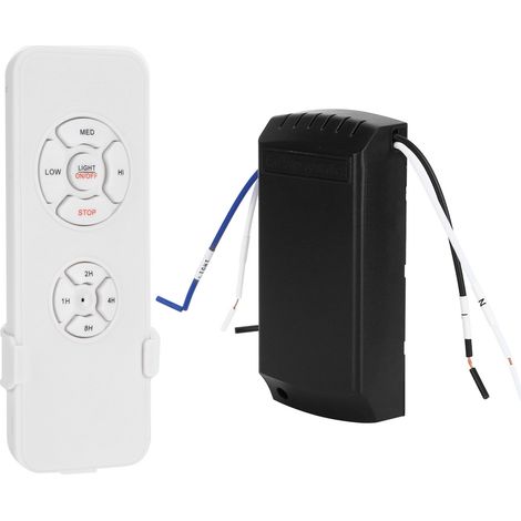 Kit de contrôle sans fil pour ventilateur de plafond avec télécommande, récepteur et minuterie - 220V, intelligent pour la maison (1/5)