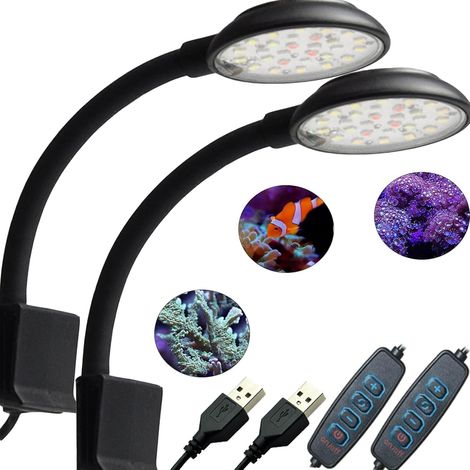 Lampe d'aquarium à spectre complet avec 7 W pour aquariums de 20 à 40 cm