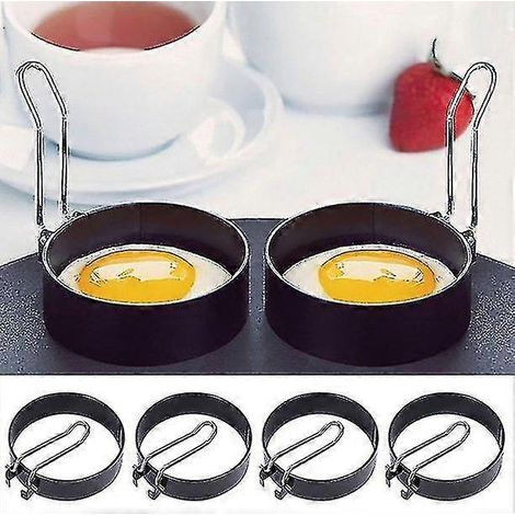 4 moules à crêpes et œufs au plat en acier inoxydable. (1/4)