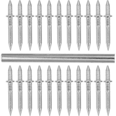 Clous à Double Tête en Fer Robustes, Lot de 100 Set de Pièces avec Manchon D'installation, pour Accrocher Tableaux, Plinthes et Moulures sur Murs en Plâtre, Outil de Pose Inclus, (1/5)