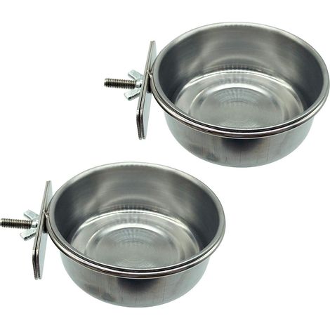 Assiettes d'alimentation pour oiseaux bols de nourriture pour perroquet bols d'eau pour cage à oiseaux tasses d'alimentation pour oiseaux - paquet de 2 (1/5)