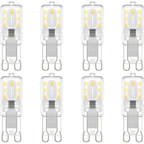 Lot de 8 ampoules LED G9, G9 LED 220 V Blanc naturel 4000 K 3 W équivalent halogène 30 W [Classe énergétique E] (1/5)