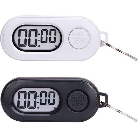 2er-Pack Schlüsselanhänger-Timer，Tragbarer digitaler Countdown-Timer mit LCD-Bildschirm，Geeignet für Sport (1/5)