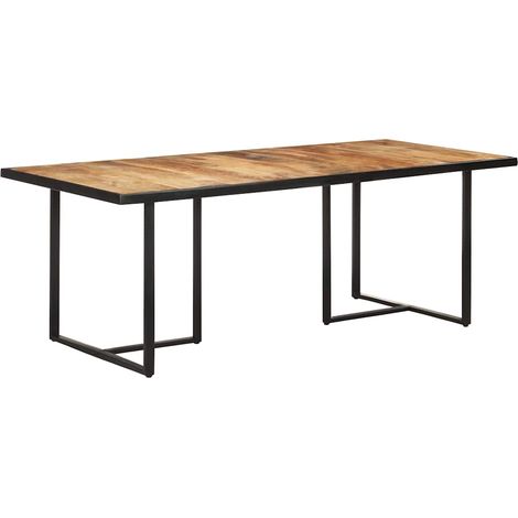 vidaXL Mesa de comedor madera de mango rugosa 200 cm (1/5)