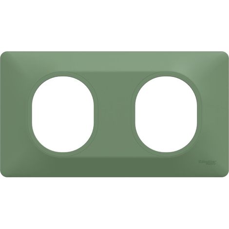Placa doble Ovalis, SCHNEIDER ELECTRIC, verde bosque SCHNEIDER ELECTRIC
