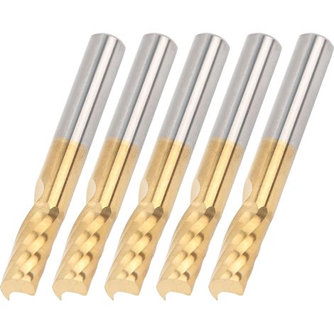 5 Fraises en Spirale HSS pour CNC, Revêtement Titane, 6x12x50mm - Outils de Coupe Haute Précision (1/5)