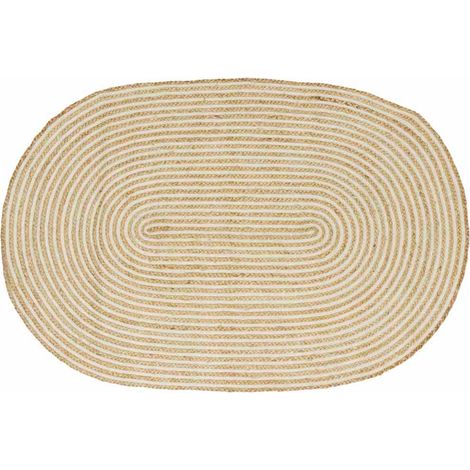 Bereichsteppiche Natürlich und Weiß 100 x 152 cm Jute vidaXL