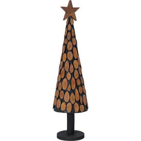 Árbol de Navidad Marrón 120 cm Madera de teca maciza vidaXL