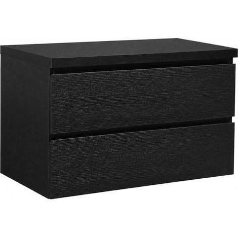 Meuble sous lavabo Angela 90cm - Badplaats - noir bois – Armoire