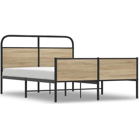 Lit double,Lit adulte,Cadre de lit sans matelas 140x200 cm chêne sonoma CFW2930504 (1/5)