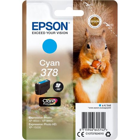 Epson Squirrel C13T37824020 cartucho de tinta 1 pieza(s) Original Rendimiento estándar Cian