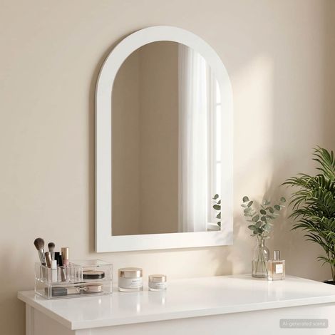 vidaXL Specchio FAUSKE Bianco 43 x 3,5 x 77 cm Solo per uso interno (1/5)