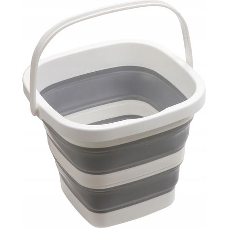 Cubo plegable de silicona para turismo y camping, 5 litros.