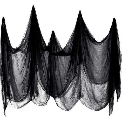 Tissu effrayant, gaze mystérieuse, tissu en coton, décorations d'Halloween, idéal pour les fêtes sur le thème des maisons hantées, porte d'entrée extérieure (1/5)