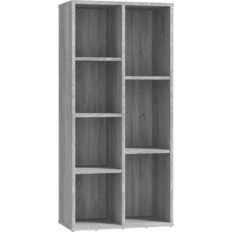Librería de diseño elegante con amplio espacio de almacenamiento 50 x 25 x 106 cm fabricada en madera de ingeniería gris 020048160 (1/5)