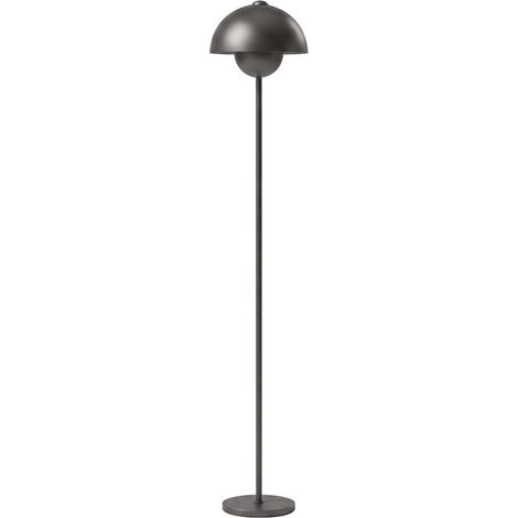 Ilroven lampadaire abat jour rond interrupteur au pied métal gris (1/5)