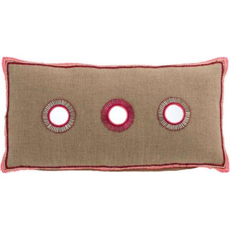 Coussin Déco "3 Miroirs" 30x60cm Naturel (1/3)