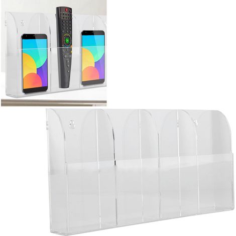 Porte-clés mural acrylique pour téléphone et télécommande  Boîte de rangement transparente 26.5cm  100% nouveau avec vis inclues (1/5)