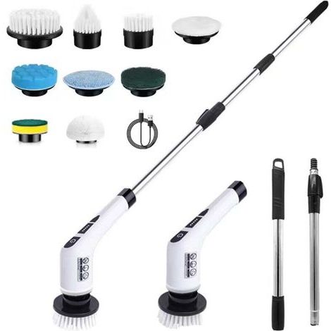 Electric cleaner, electric cleaning brush, shower scrubber with 9 replaceable brush heads (1/4)
