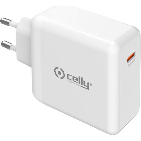 Celly TC1C65WGANWH Caricabatterie per dispositivi mobili Universale Bianco AC Interno (1/4)