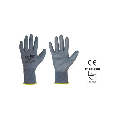 GUANTI LAVORO POLIURETANO GRIGIO "SEATTLE" TG.10" MAURER - CF. CAVALI (1/3)