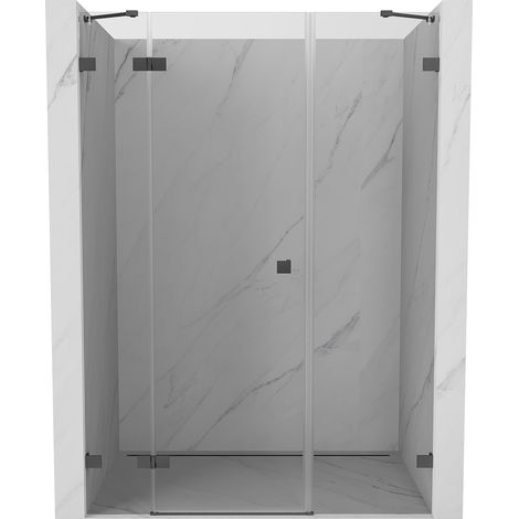 Mexen Lunar Duschdrehtür links 140 cm, transparent, gebürstetes Gun Gray - 834S-140-050-66-00-L (1/5)