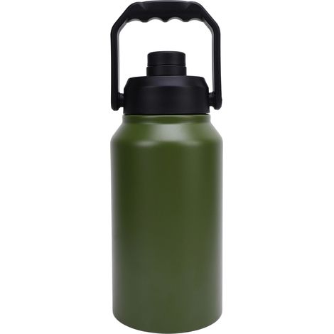 Sorandy 3L Isolierte Wasserflasche, Thermobecher aus Edelstahl 316 mit Deckel und Griff, hält 48 Stunden kalt und 24 Stunden heiß, Weithals-Vakuumauslaufschutz (Olivgrün).