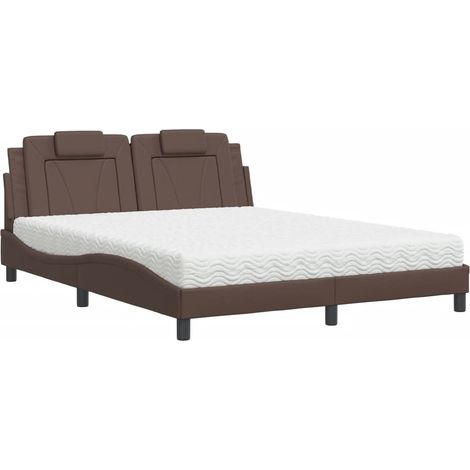 Maison Exclusive - Lit Viana avec matelas marron 160x200 cm similicuir