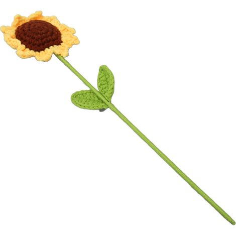 Gehäkelte Sonnenblumen, handgefertigt, exquisit, farbecht, künstliche Sonnenblumen für Friedhofshochzeiten (1/5)