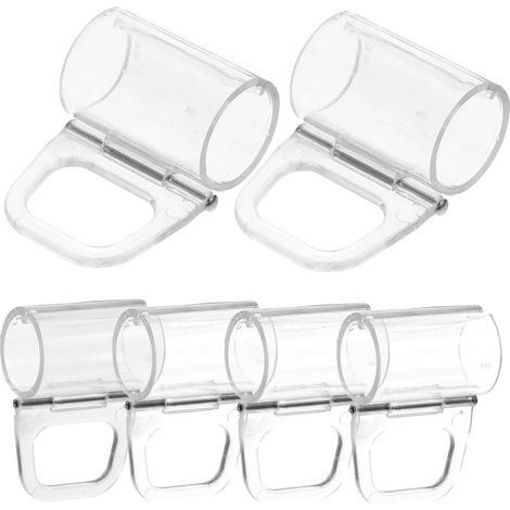 Lot de 6 Clips pour Store Enrouleur, Plastique ABS Transparent, Diamètre 20 mm, Installation Sans Outil, Intérieur
