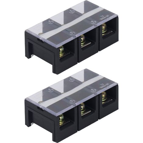 Barrière de jonction professionnelle 600V 100A, 2 pièces, 3 positions double rangée pour connexions électriques fixes (1003) (1/5)