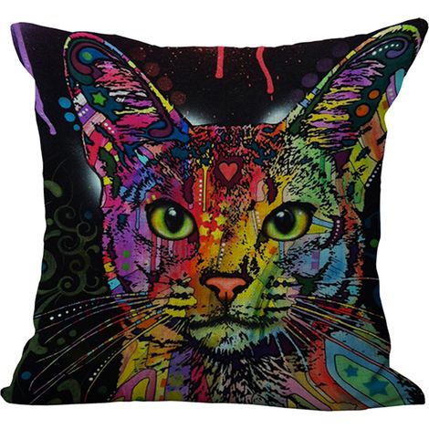 Housse de coussin à motif lettres 45 x 45 cm, confortable, pour canapé et maison, A1002-4 (1/5)