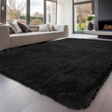 1 Tapis De Salon, Poils Longs Gris, Antidérapant, Doux, 200x300 Cm, Pour Chambre