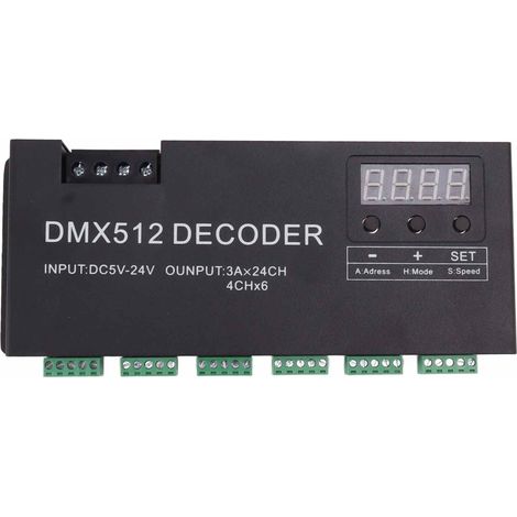 Controller LED RGB – Decoder DMX – 24 canali flessibili – Controller luci per palcoscenico