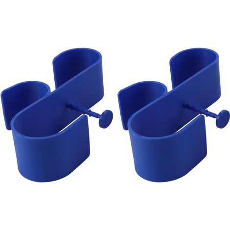 Support Pour Épuisette De Piscine, 2 Supports En Forme De Scarabée, Épuisette De Rangement, Râteau À Feuilles, Écumoire De Piscine Bleu (1/4)