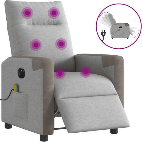 Massagesessel Elektrisch Wolkengrau Stoff
