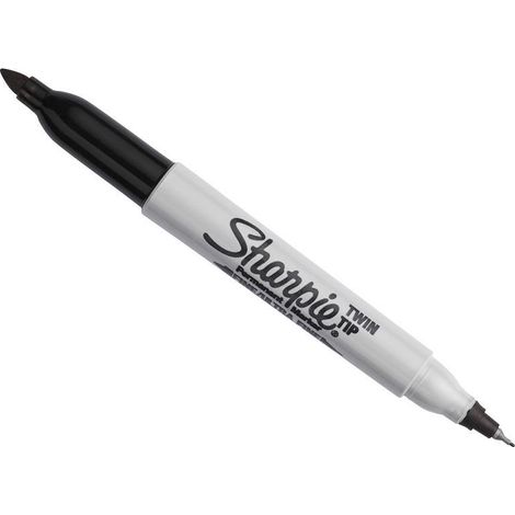 Sharpie Twin Tip Permanent Marker Black — Dual 1.0mm and 0.5mm Tips