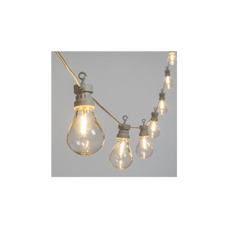 Catena con 10 Portalampade E27 + LAMPADINE LED 5,5MT + CAVO 4MT Prolungabile PER ESTERNI